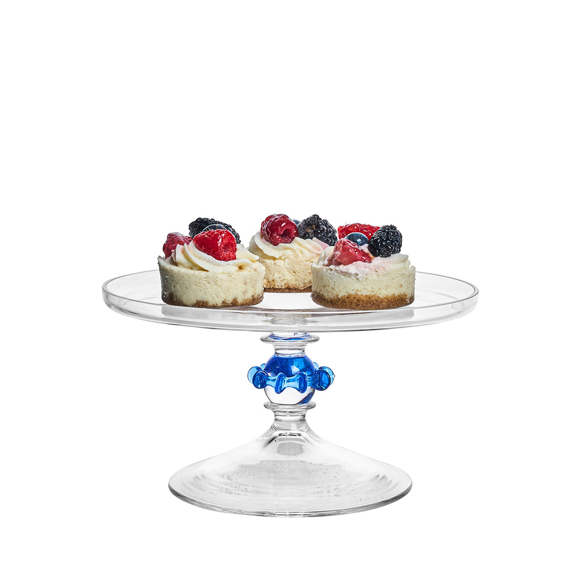 Nell Ruffle Petite Cake Dome & Stand Set in Chambray