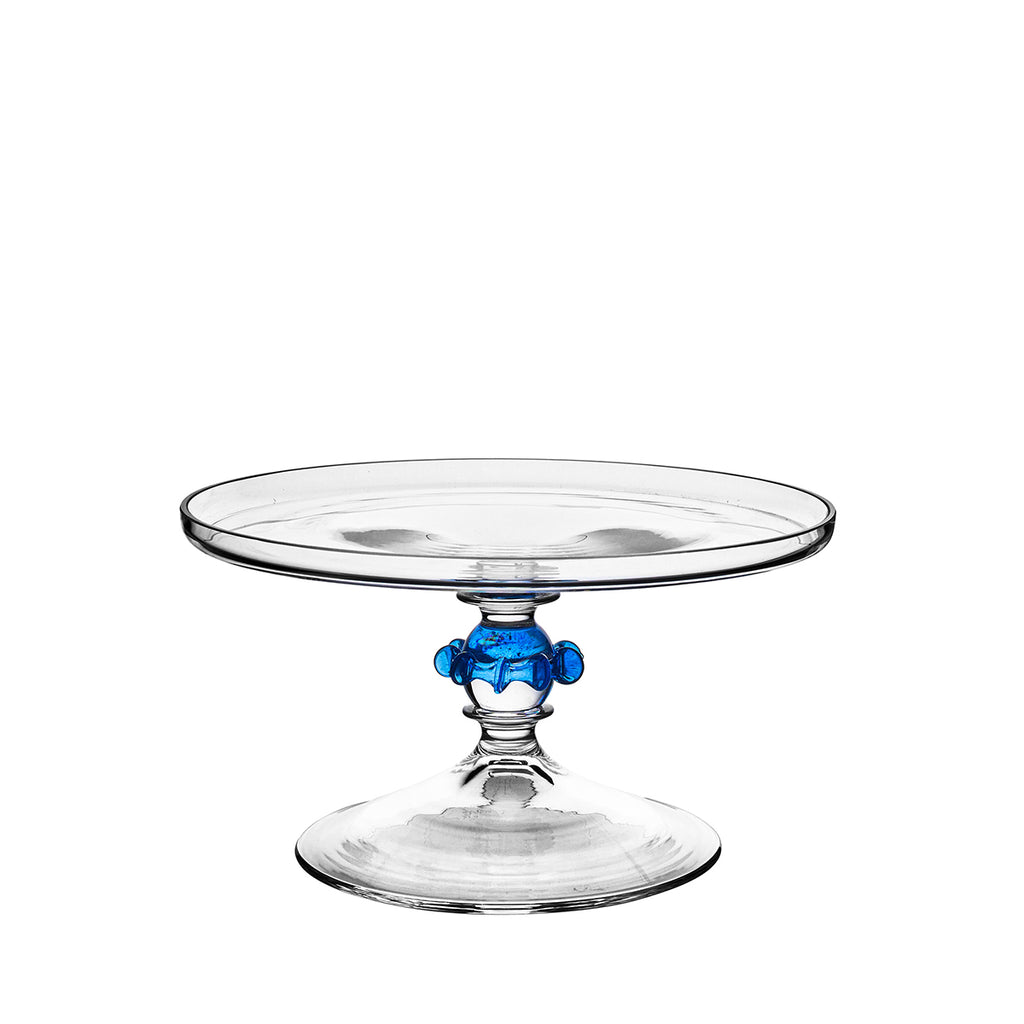 Nell Ruffle Petite Cake Dome & Stand Set in Chambray