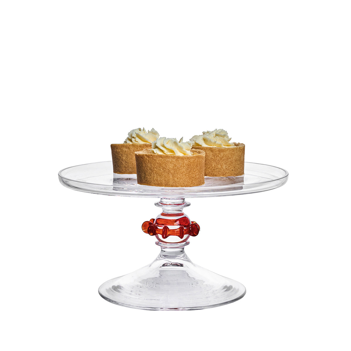 Nell Ruffle Petite Cake Dome & Stand Set in Ruby