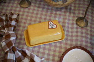 Hand-painted “Butter Baby” European Butter Dish