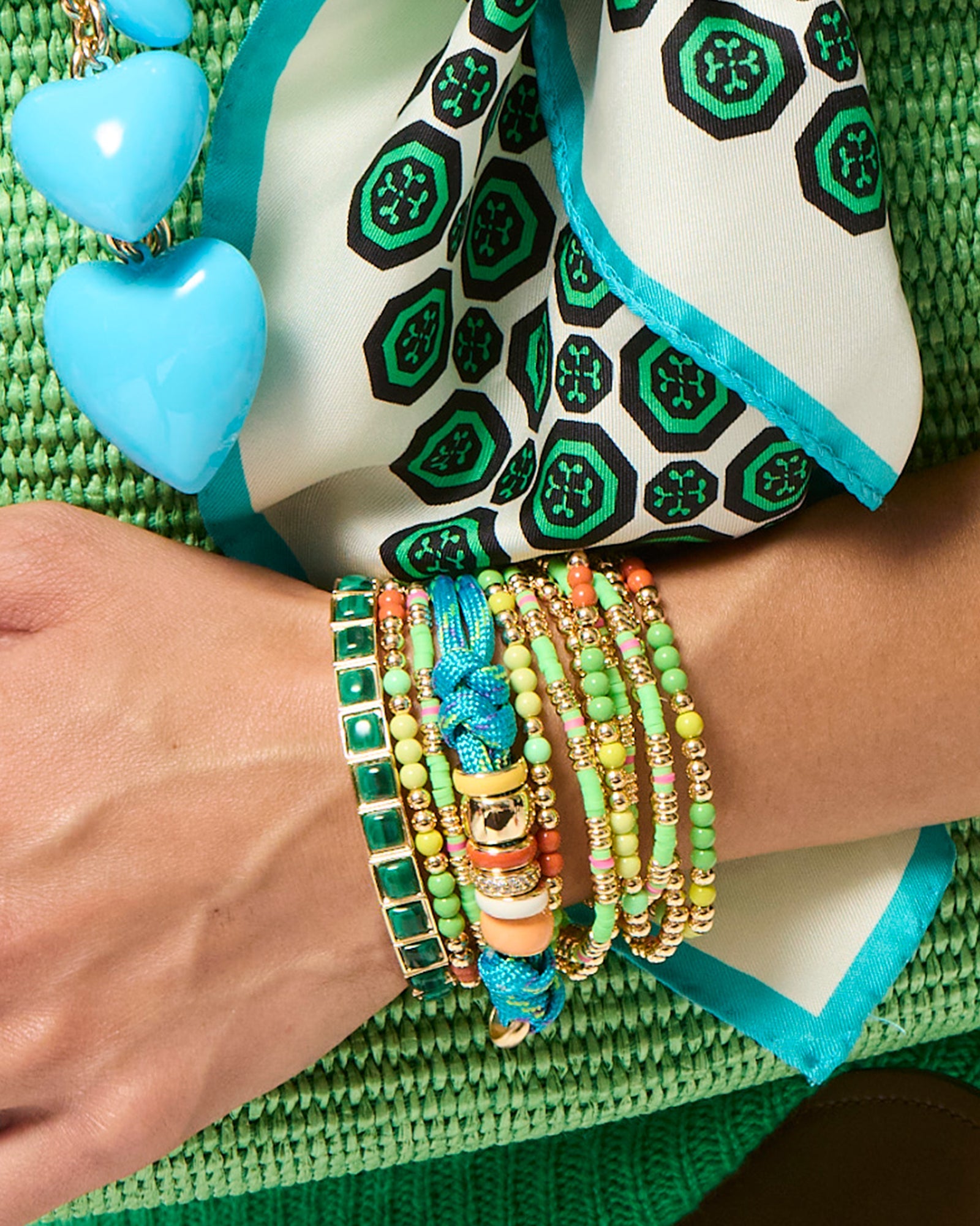 The Super Size Happy Cord Bracelet in Turquoise