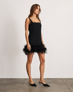 Barton Feather Dress in Black