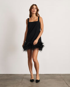 Barton Feather Dress in Black