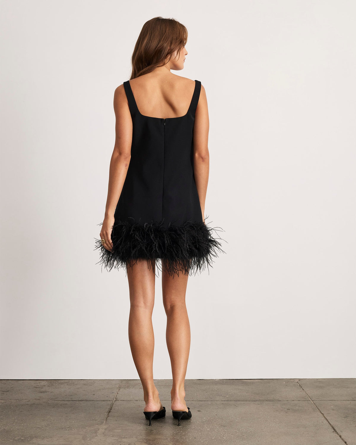 Barton Feather Dress in Black