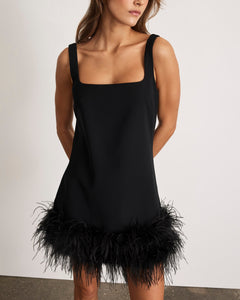 Barton Feather Dress in Black