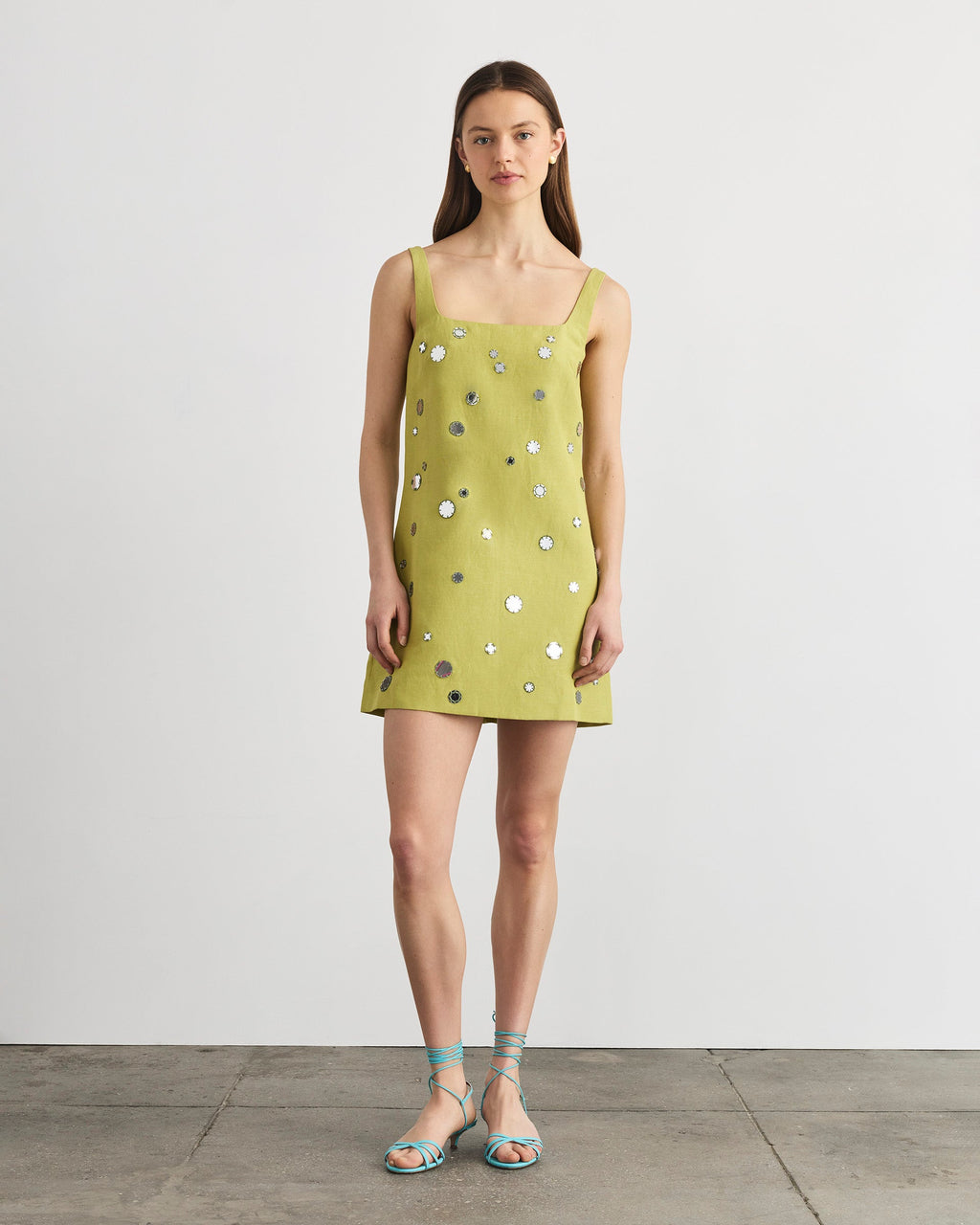 Barton Mirror Dress in Lime Mist