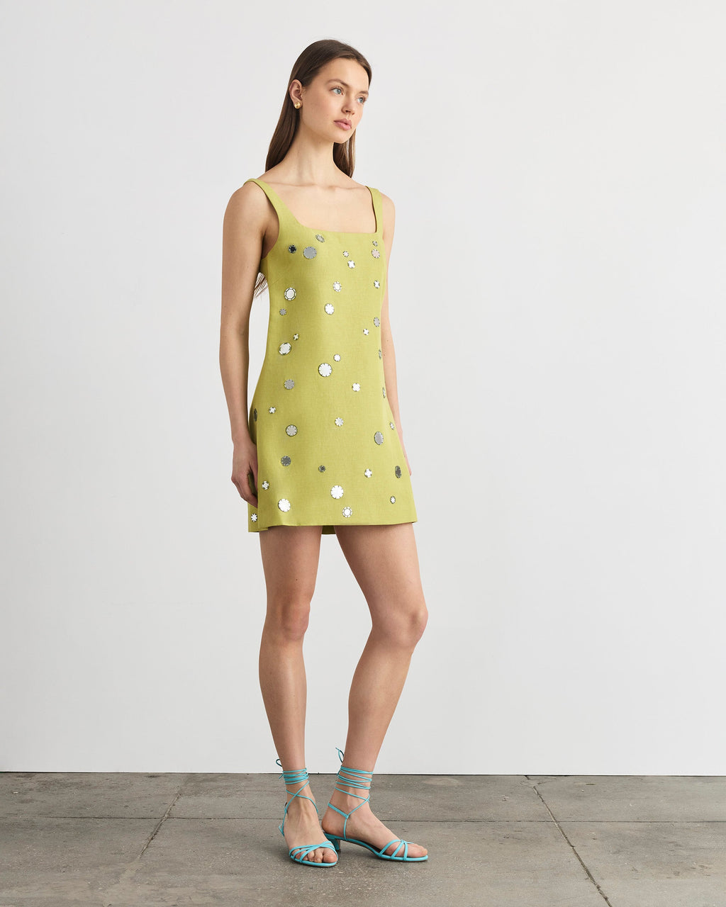 Barton Mirror Dress in Lime Mist