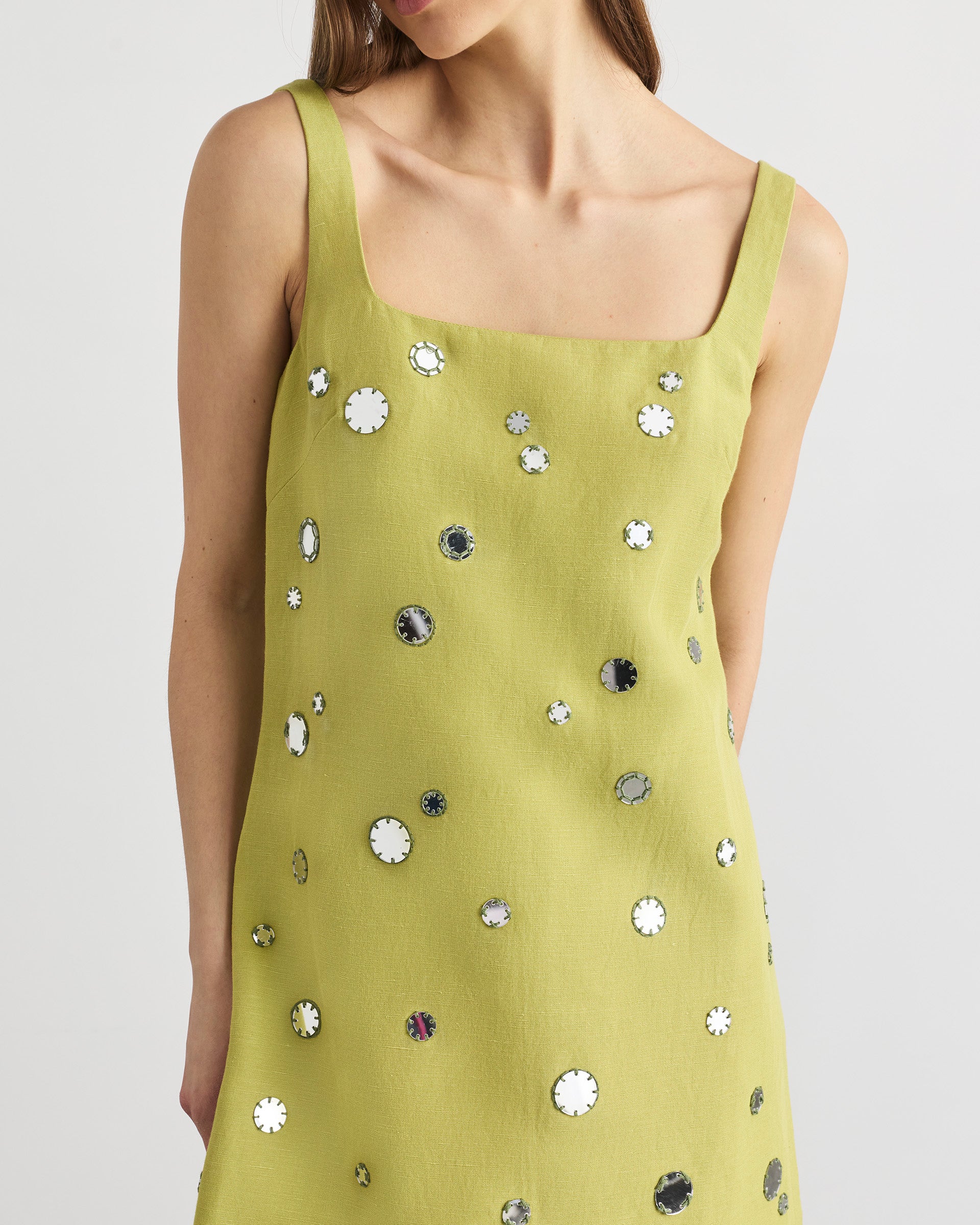 Barton Mirror Dress in Lime Mist