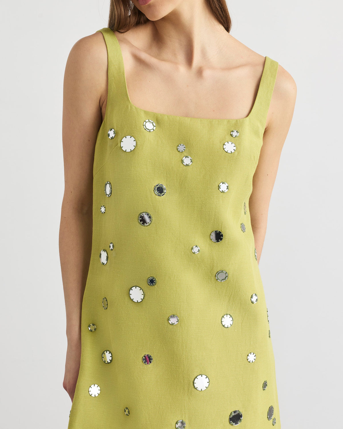 Barton Mirror Dress in Lime Mist