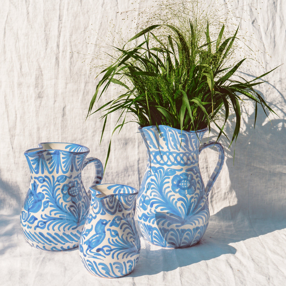 Large Pitcher With Hand Painted Designs