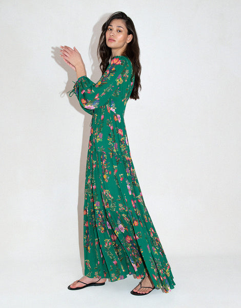 Freya Crepe Maxi Dress in Sierra Green | Over The Moon
