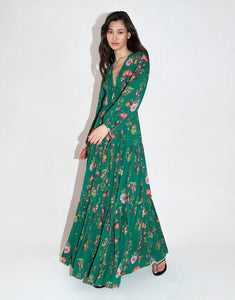 Freya Crepe Maxi Dress in Sierra Green