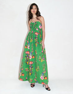 Anastasia Jacquard Maxi Gown in Sierra Jungle Green