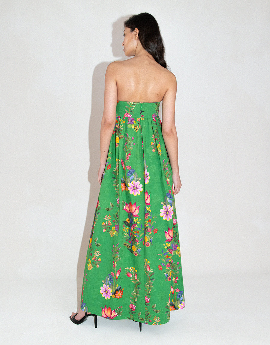 Anastasia Jacquard Maxi Gown in Sierra Jungle Green