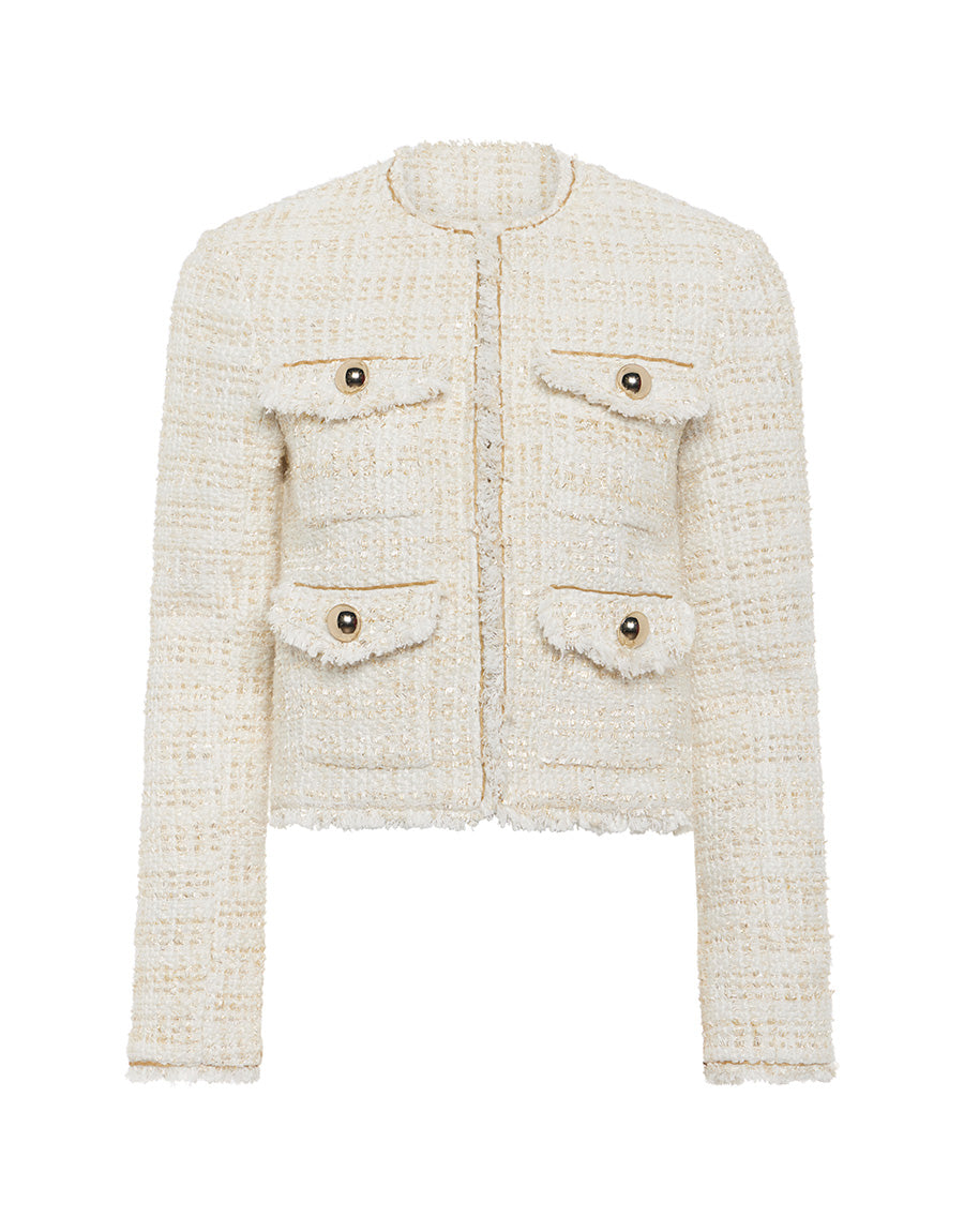 ORGUE Tweed fringe 2way jacket【Ivory】 Outer