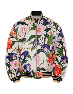 Iggy Satin Jacket in Tree of Life Cream