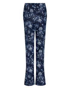 Morgan Denim Trouser in Floral Navy