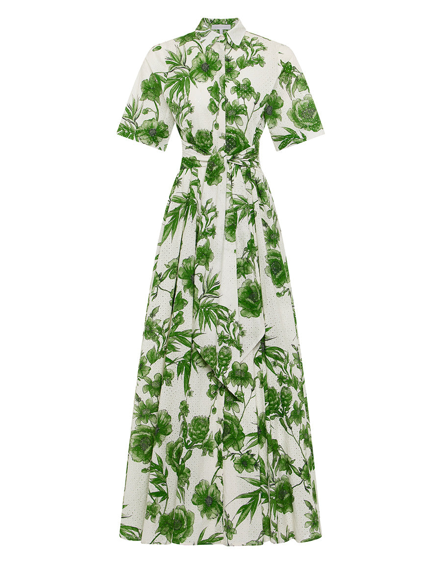 ワンピース Bette Dress - Milk Broderie Anglaise LTS Tall Women's White Broderie Anglaise Maxi Shirt Dress