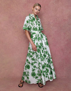 Posie Broderie Anglaise Maxi Dress in Antigua Green