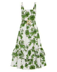 Dani Pique Midi Dress in Antigua Green