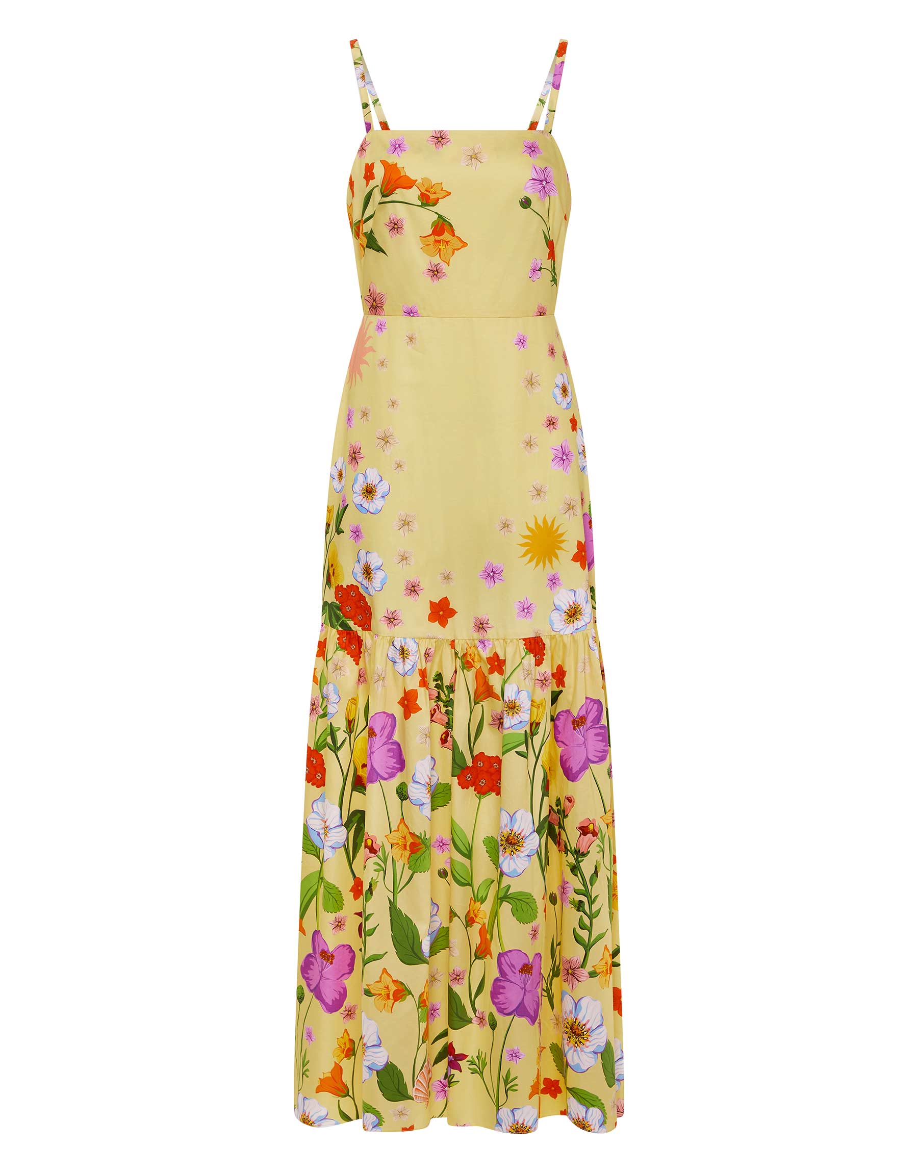 Cordiela Cotton Maxi Dress in Terrazo Flower Yellow