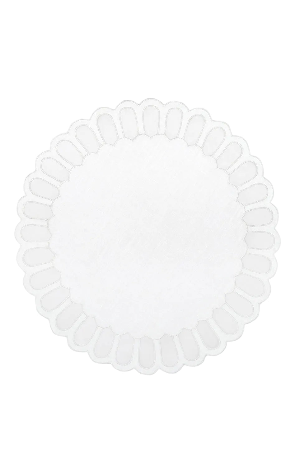 Zurbano Linen Placemat with Organdy Appliqué in White