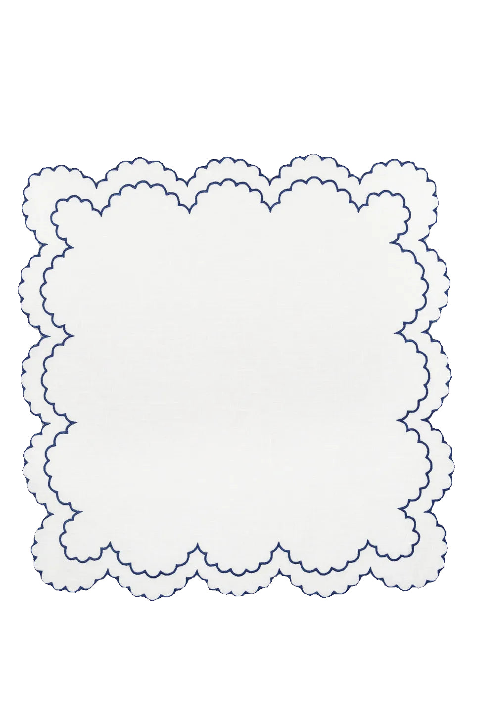 Bilbao Linen Placemat in White with Navy