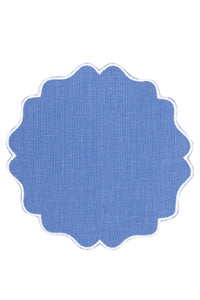 Alhambra Linen Coasters in Palace Blue, Set of 6