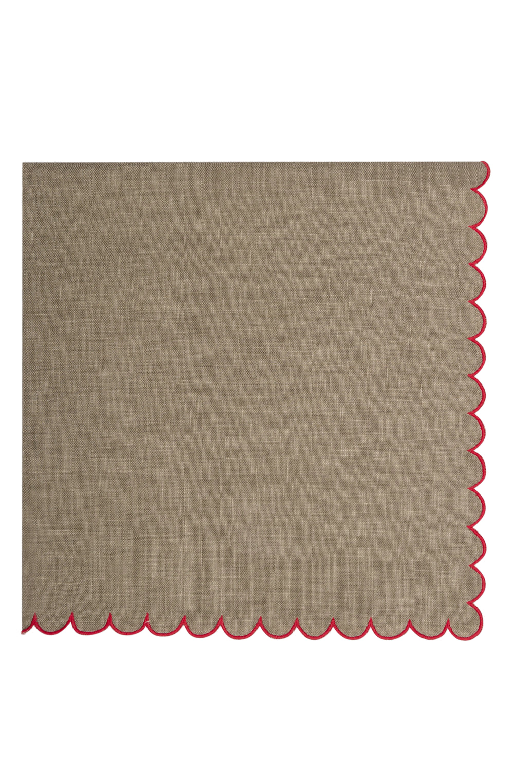 Bilbao Linen Napkin in Beige with Red