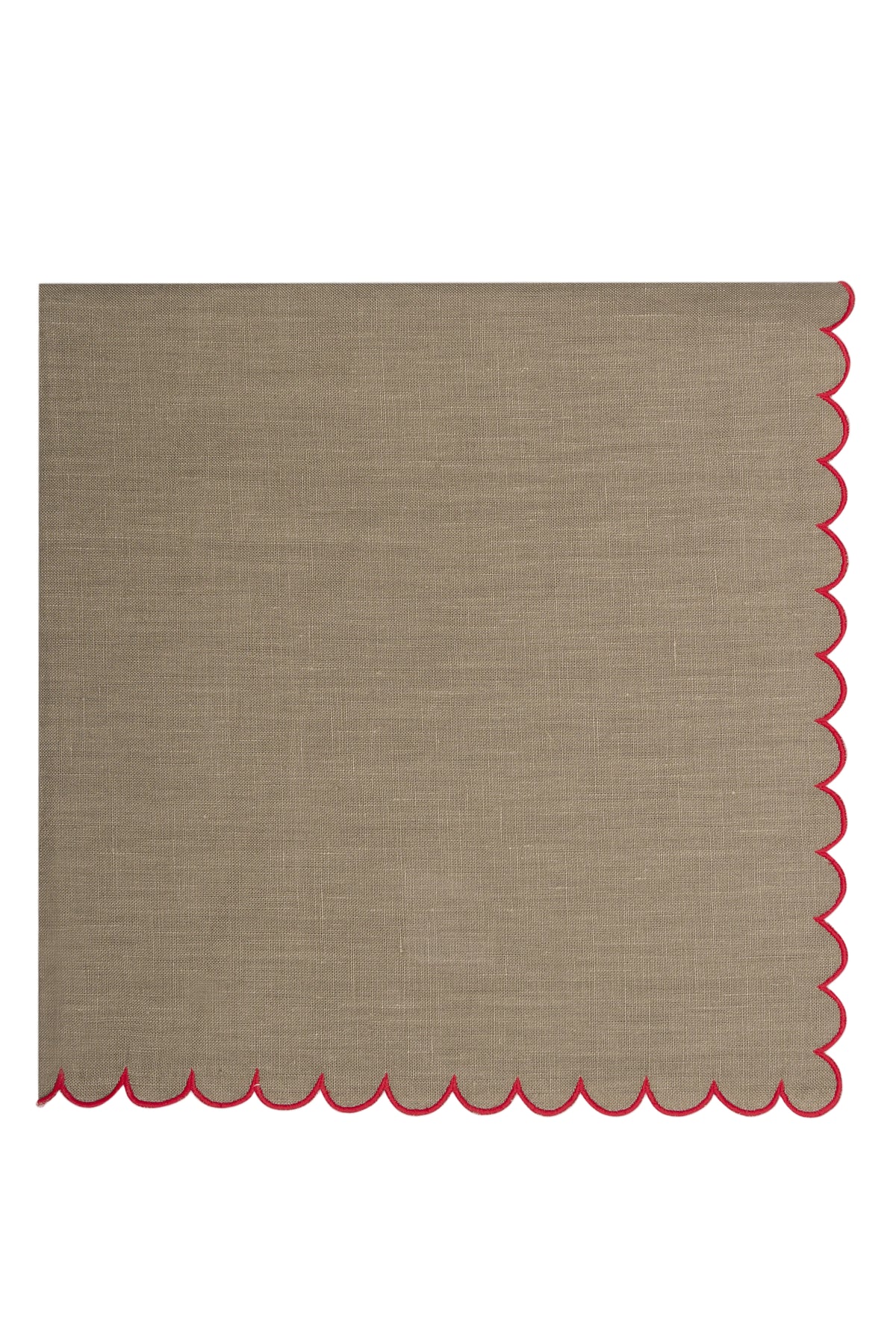 Bilbao Linen Napkin in Beige with Red