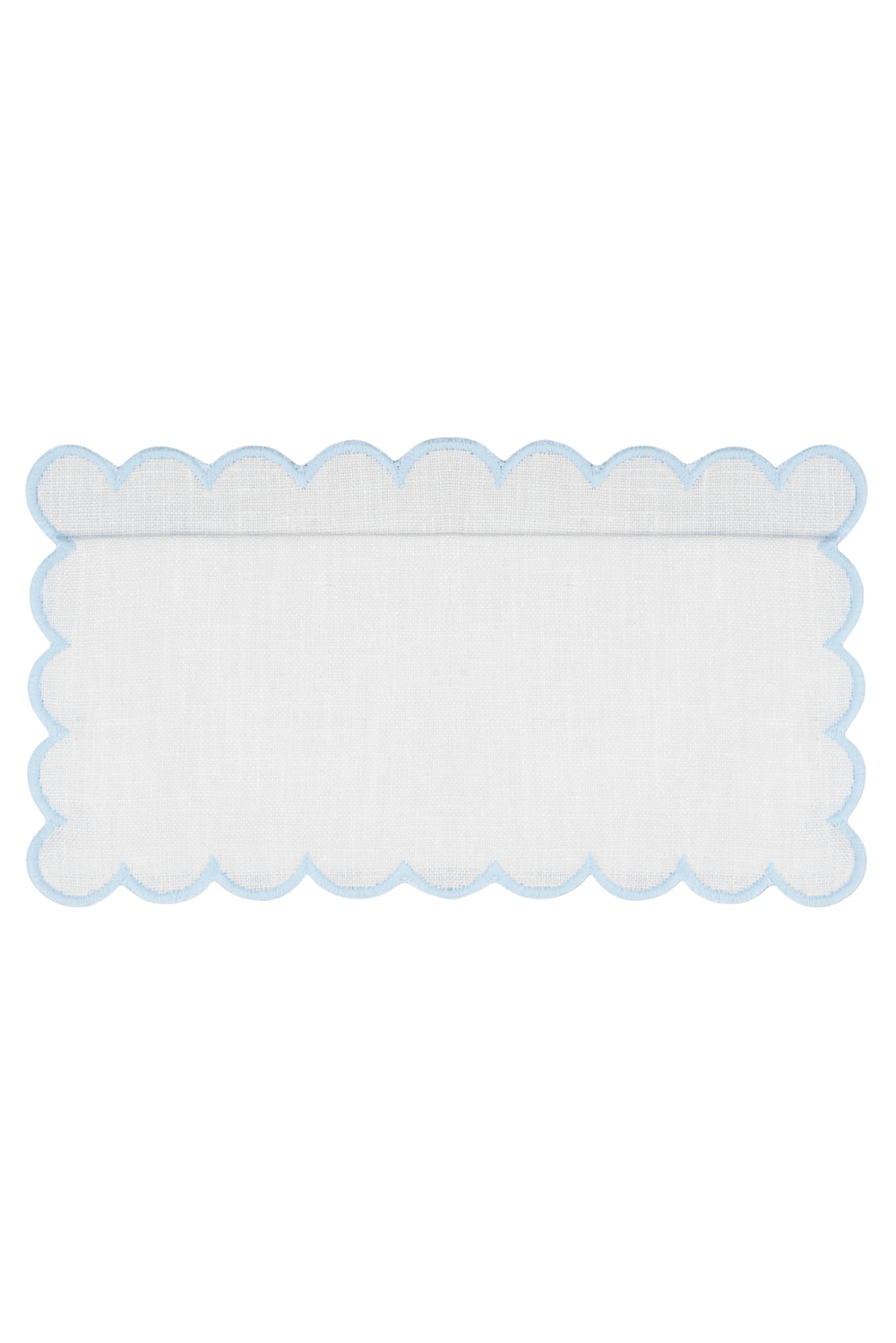 Zurbano Cocktail Napkins in Off White with Baby Blue, Set of 6