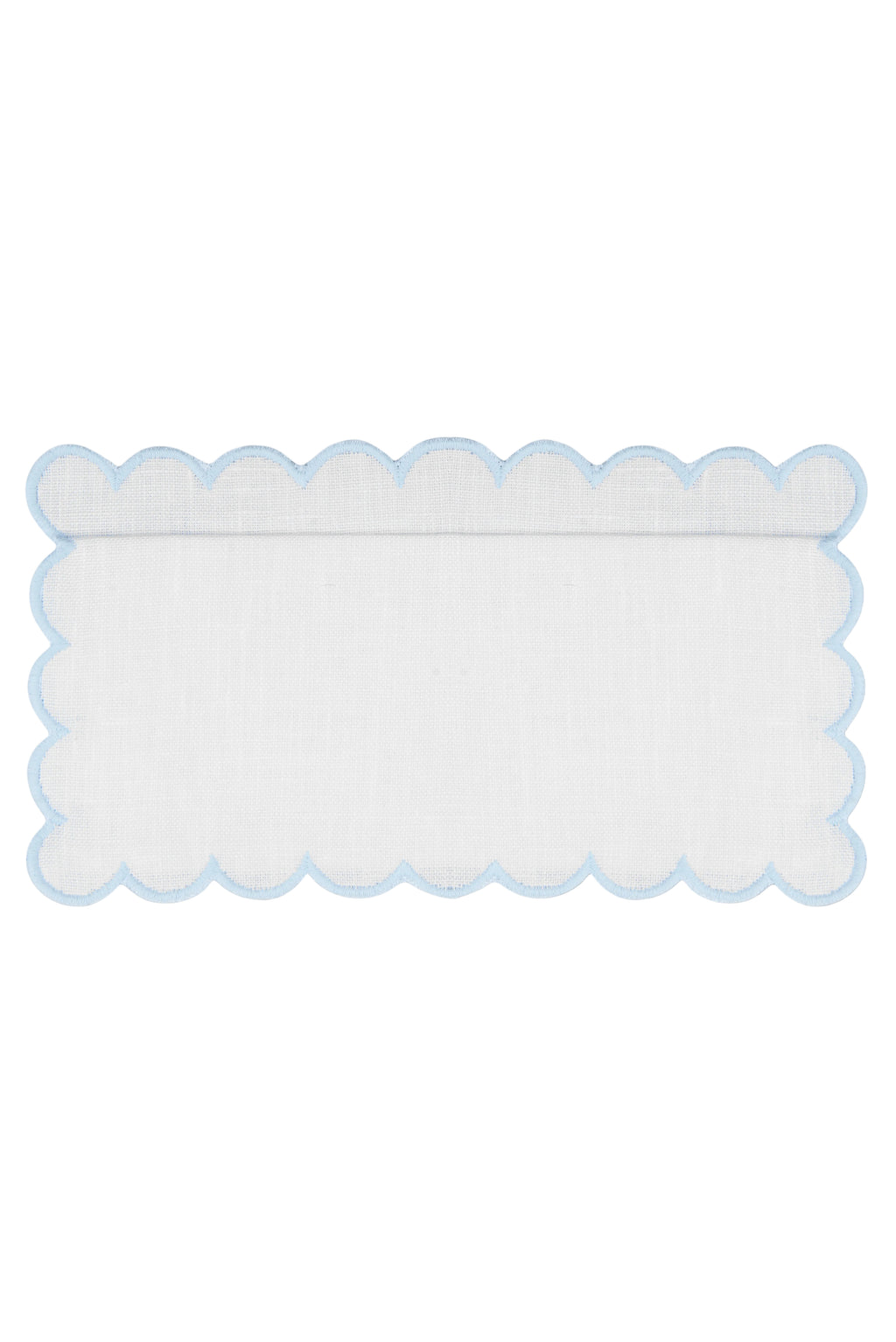 Zurbano Cocktail Napkins in Off White with Baby Blue, Set of 6
