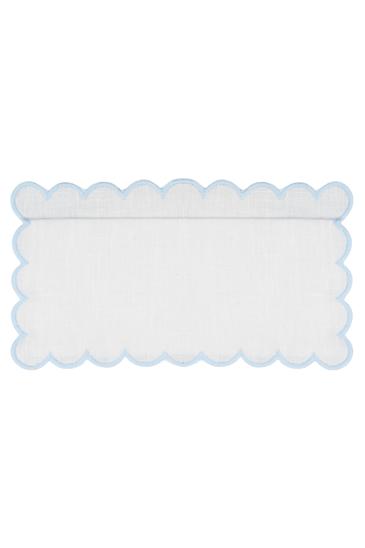 Zurbano Cocktail Napkins in Off White with Baby Blue, Set of 6