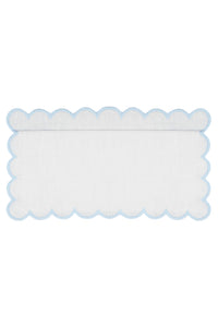 Zurbano Cocktail Napkins in Off White with Baby Blue, Set of 6