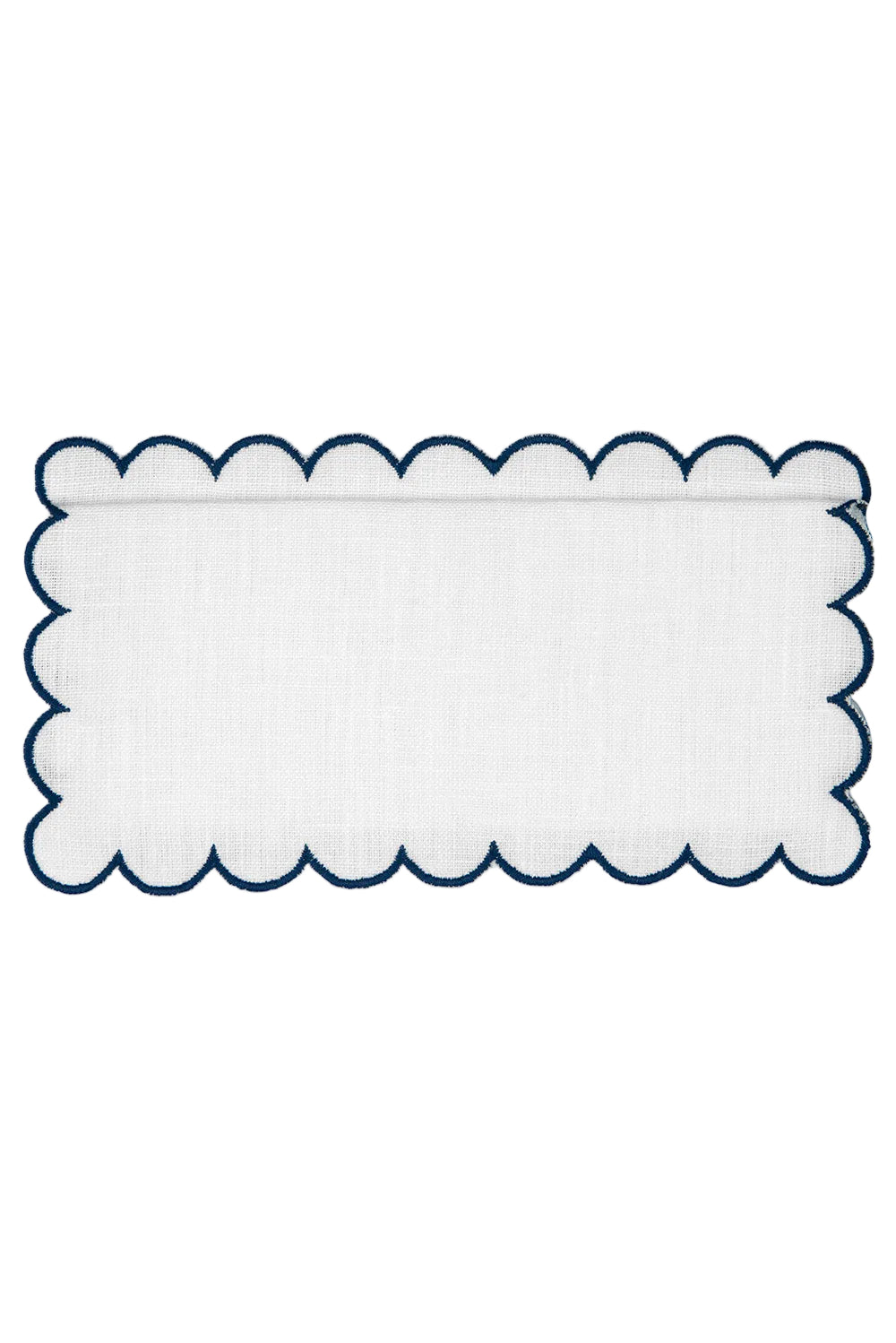 Bilbao Cocktail Napkins in White with Navy, Set of 6