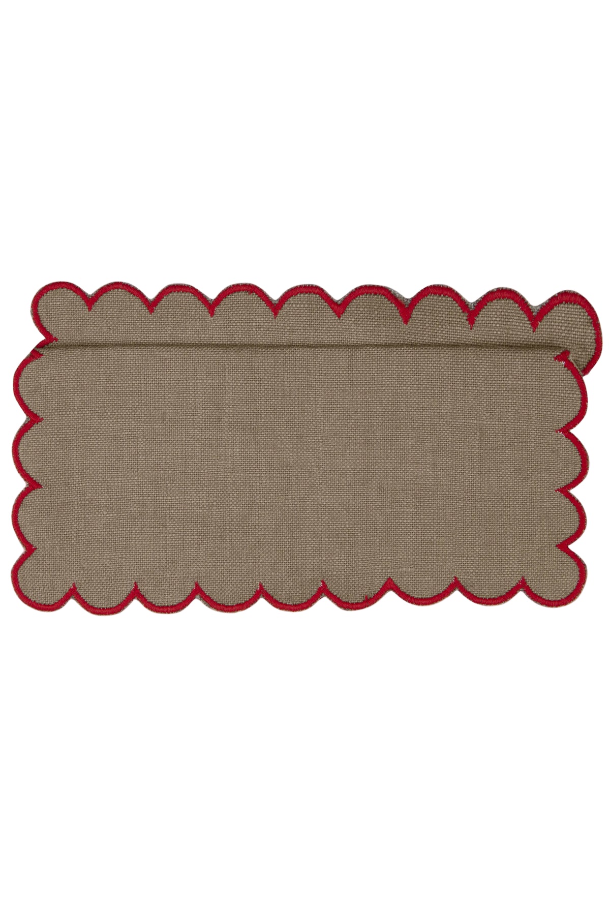 Bilbao Cocktail Napkins in Beige with Red, Set of 6