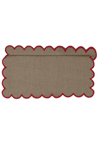 Bilbao Cocktail Napkins in Beige with Red, Set of 6