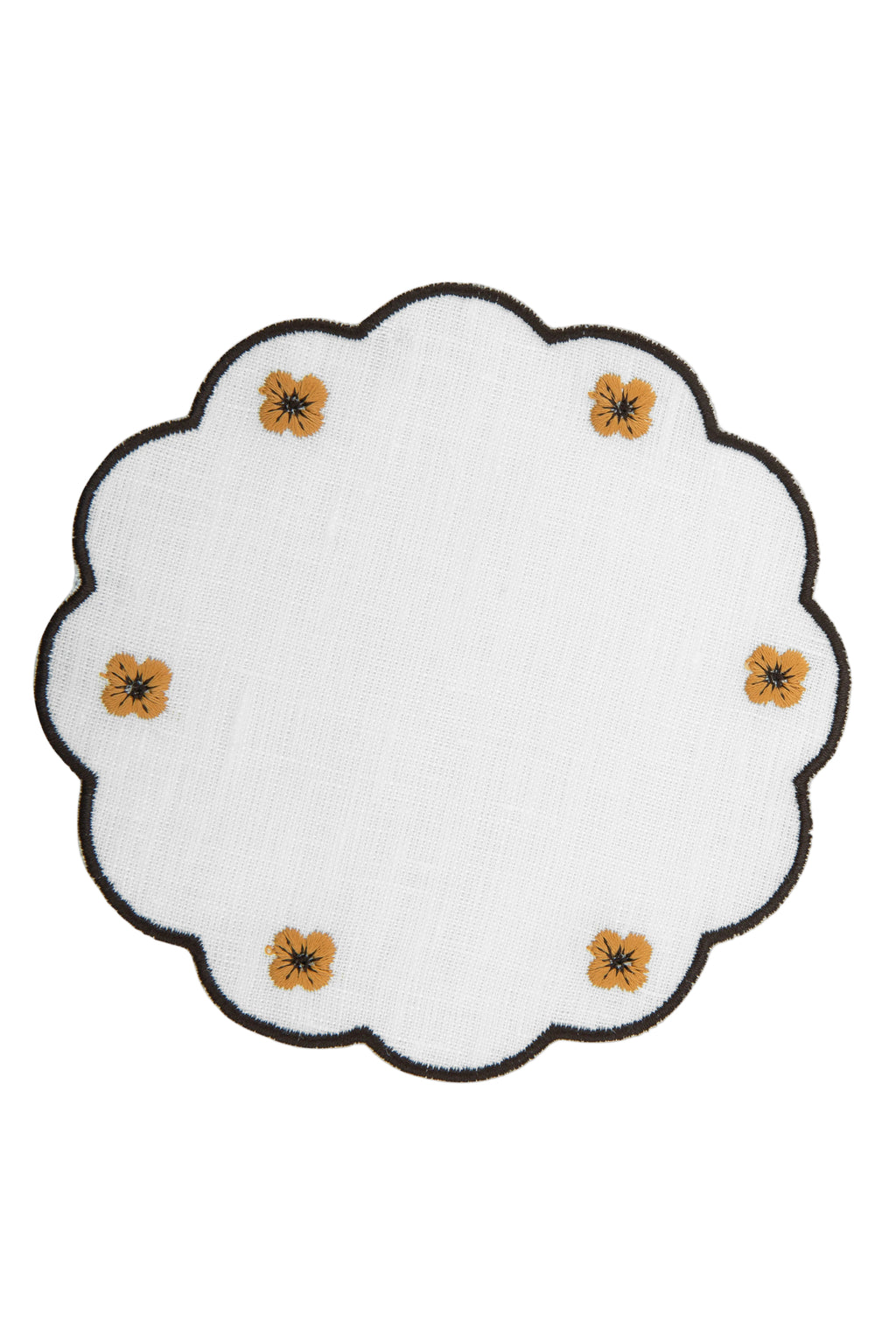 Spring Linen Coasters in Brown, Set of 6