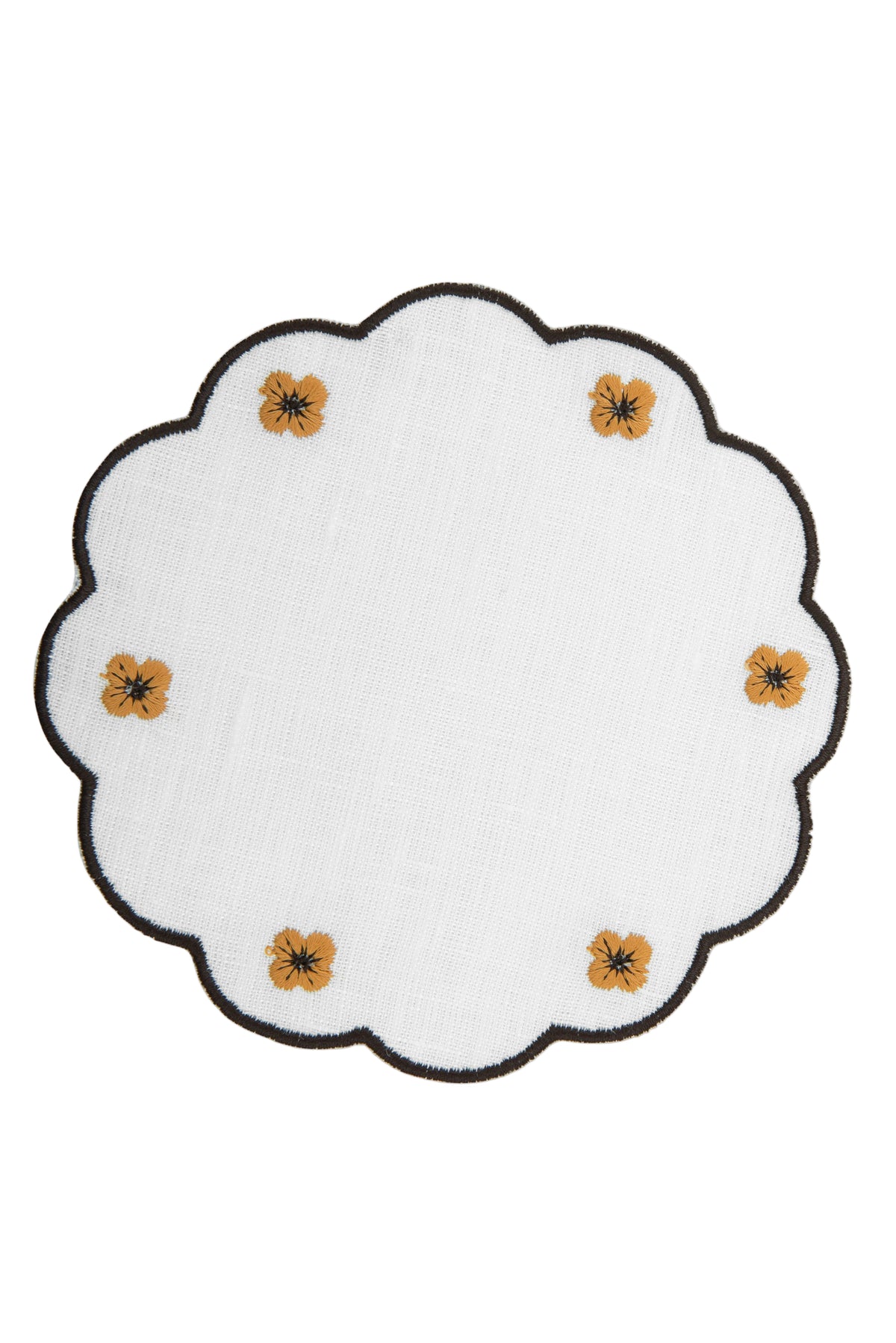 Spring Linen Coasters in Brown, Set of 6