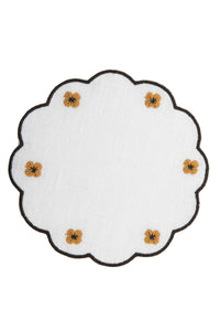 Spring Linen Coasters in Brown, Set of 6