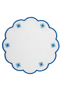 Spring Linen Coasters in Blue, Set of 6
