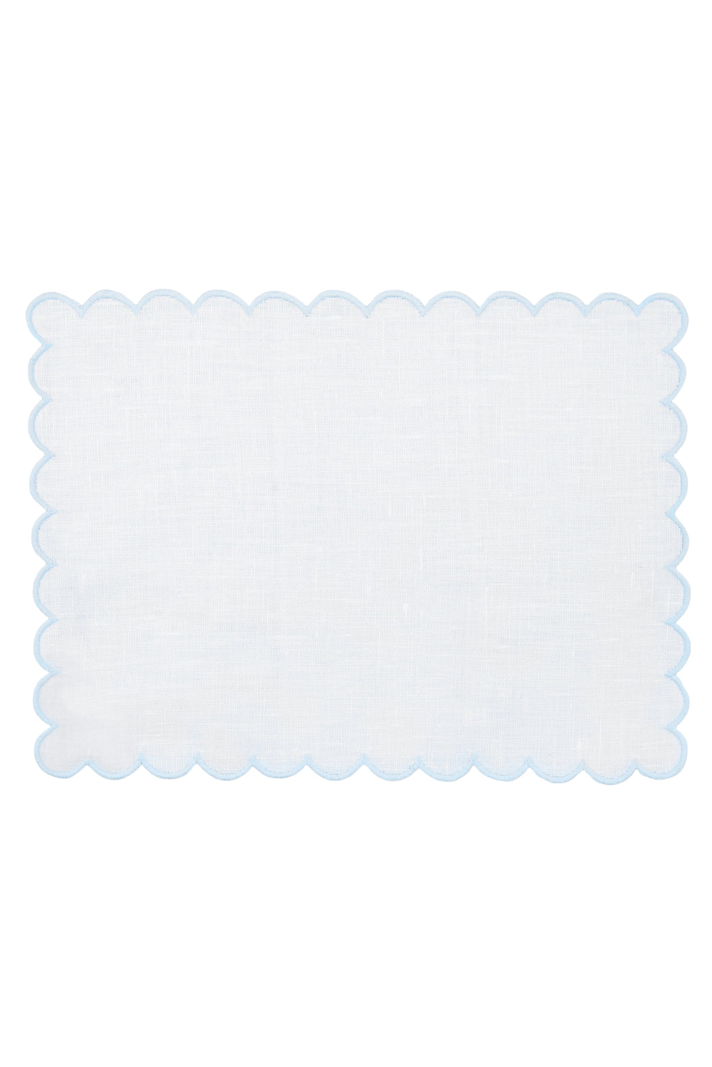 Zurbano Cocktail Napkins in Off White with Baby Blue, Set of 6