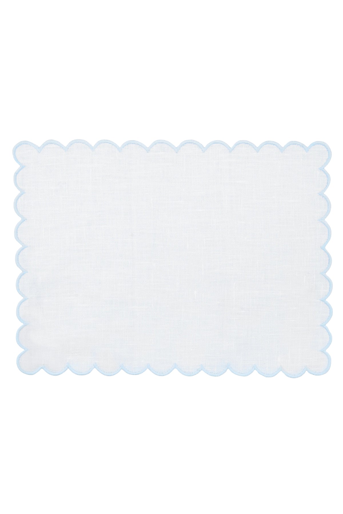 Zurbano Cocktail Napkins in Off White with Baby Blue, Set of 6