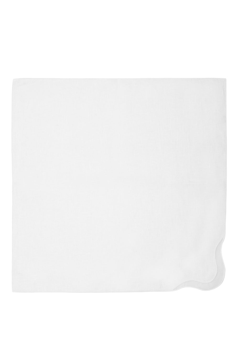 Zurbano Linen Dinner Napkin with Organdy Appliqué in White