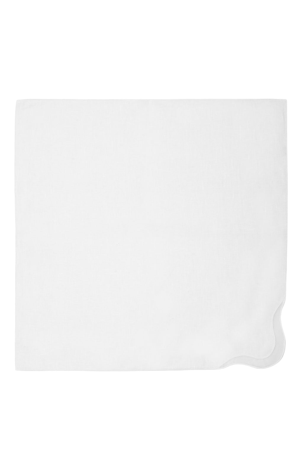 Zurbano Linen Dinner Napkin with Organdy Appliqué in White