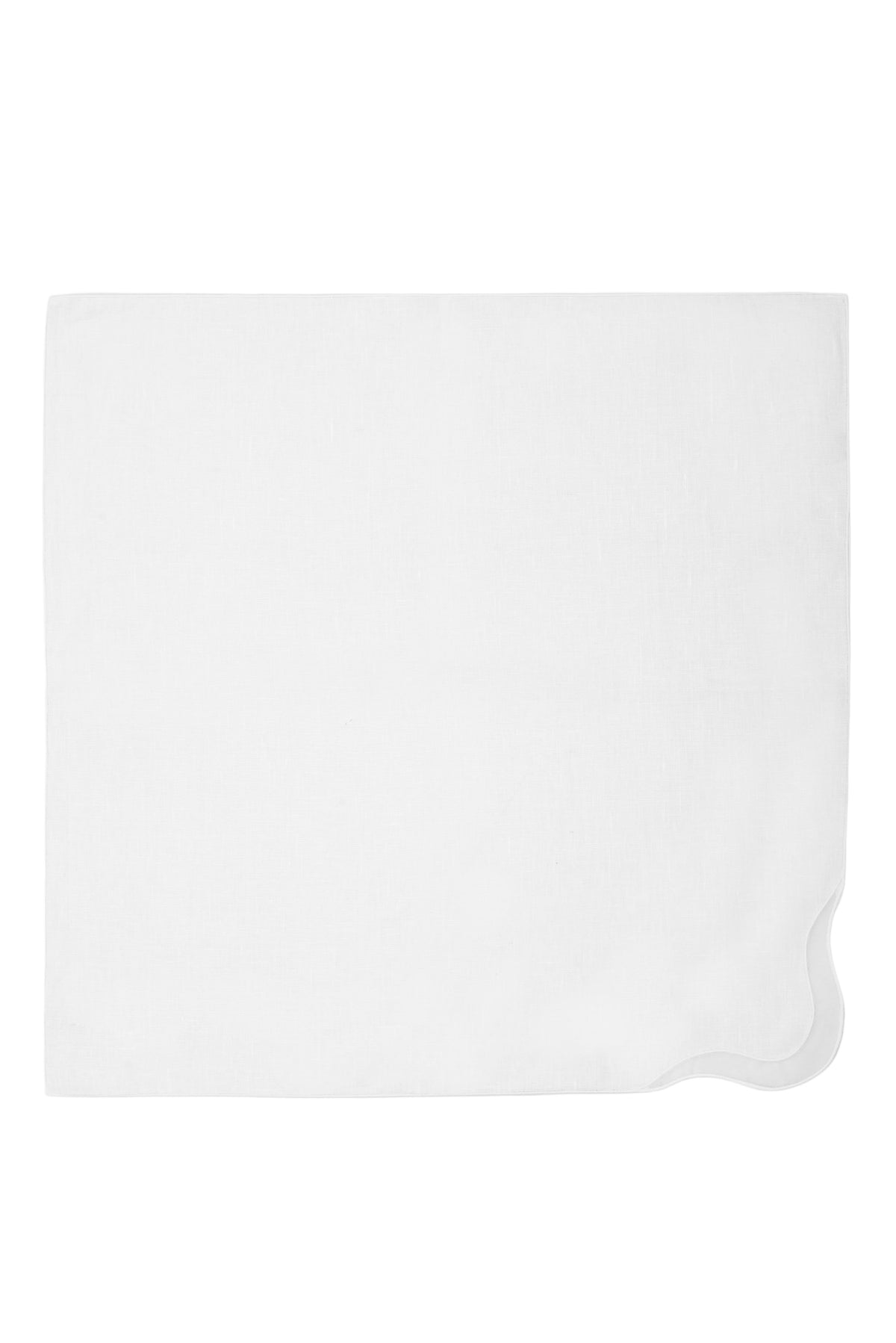 Zurbano Linen Dinner Napkin with Organdy Appliqué in White