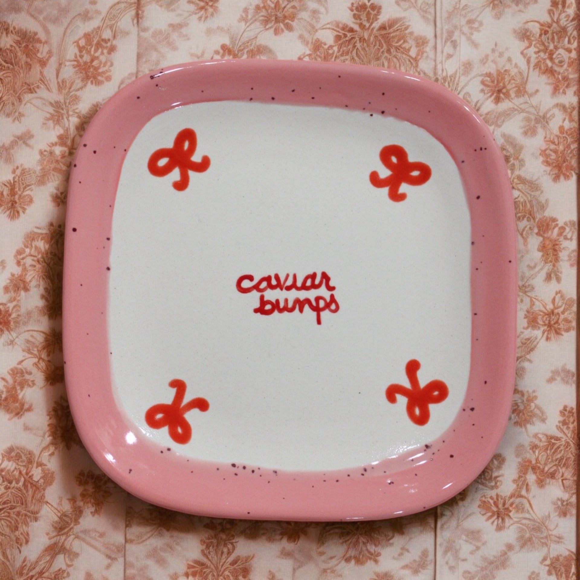 Retro “Caviar Bumps” Tiny Plates, Set of 4