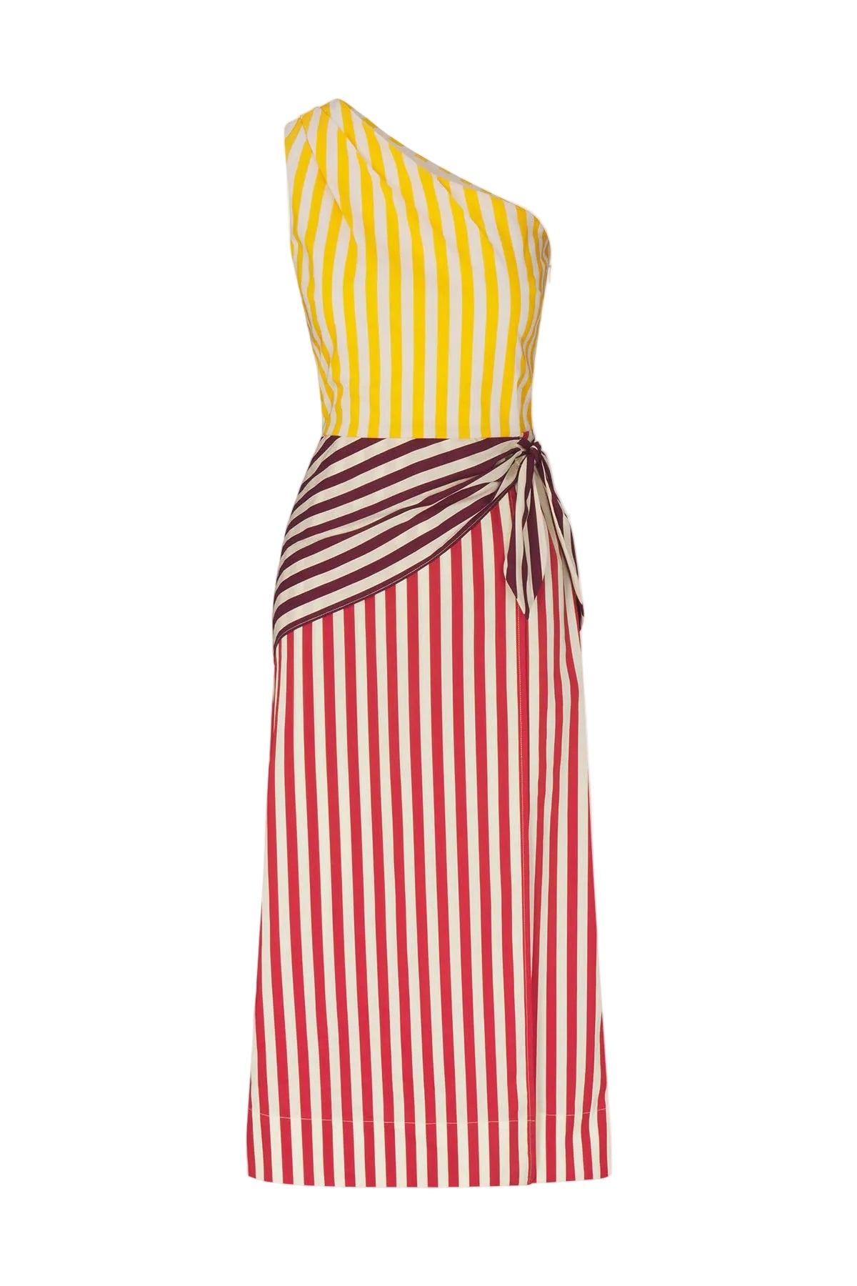 Belem Poplin Midi Dress in Red Stripe