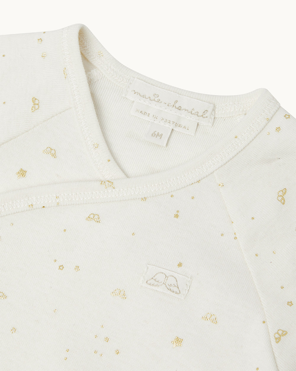 Bertie Star & Crown Onesie in Natural