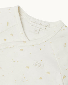 Bertie Star & Crown Onesie in Natural